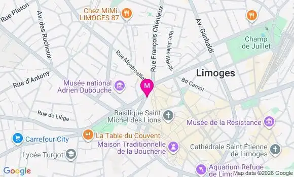 Localisation Mtre Fourastier Bernardaud Jeanne