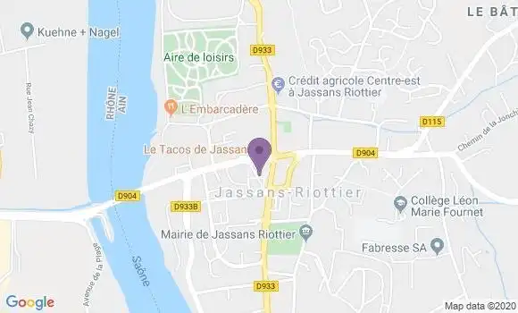 Localisation Société Générale Agence de Jassans Riottier