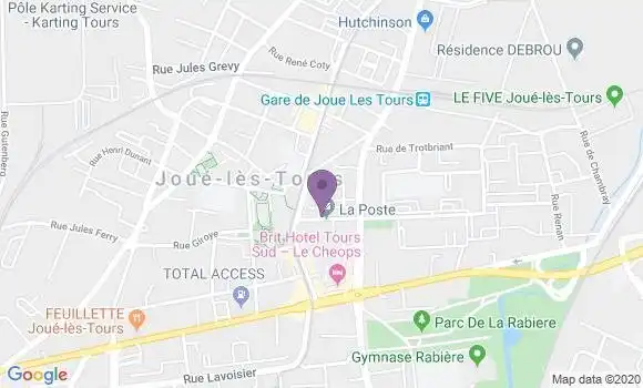 Localisation Crédit Mutuel Agence de Joué lès Tours