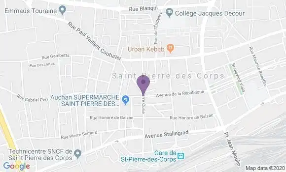 Localisation Crédit Mutuel Agence de Saint Pierre des Corps