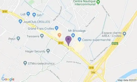 Localisation Crédit Mutuel Agence de Crolles