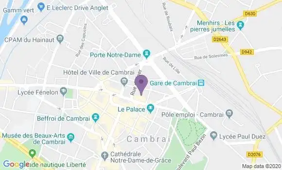 Localisation Société Générale Agence de Cambrai