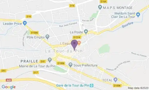 Localisation Crédit Mutuel Agence de La Tour du Pin