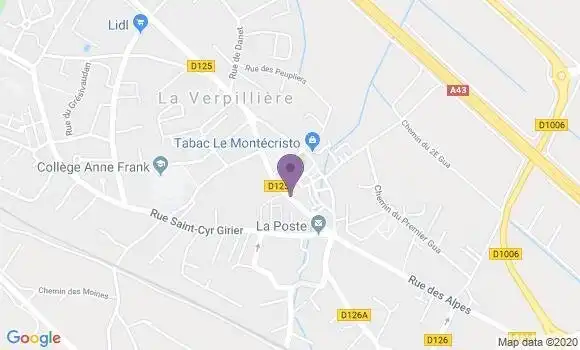 Localisation Crédit Mutuel Agence de La Verpillière