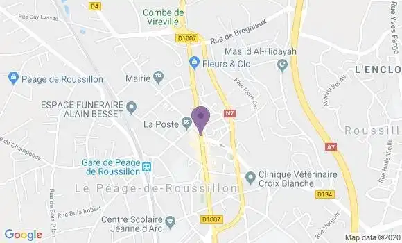 Localisation Crédit Mutuel Agence de Le Péage de Roussillon
