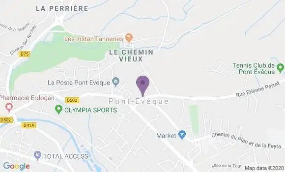 Localisation Crédit Mutuel Agence de Pont Evêque