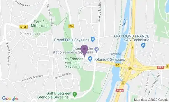 Localisation Crédit Mutuel Agence de Seyssins