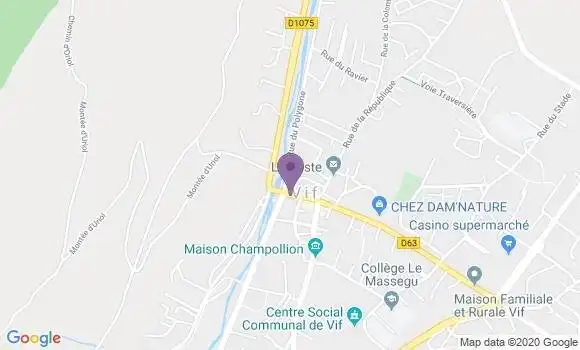 Localisation Crédit Mutuel Agence de Vif