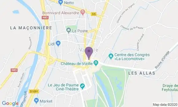 Localisation Crédit Mutuel Agence de Vizille