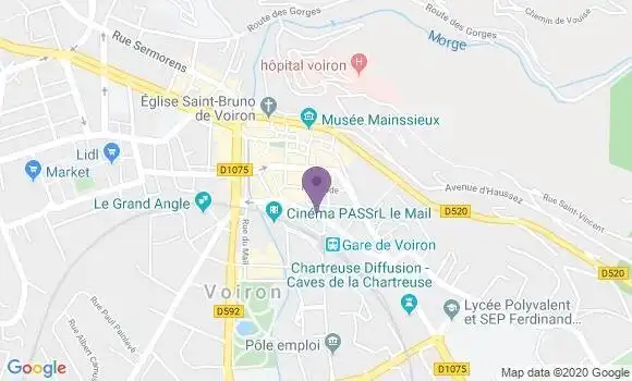 Localisation Crédit Mutuel Agence de Voiron