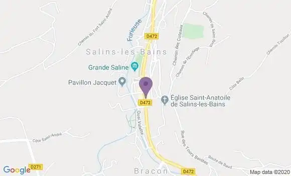 Localisation Crédit Mutuel Agence de Salins les Bains