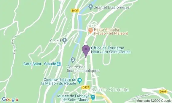 Localisation Crédit Mutuel Agence de Saint Claude