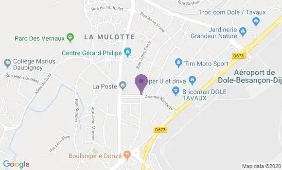 Localisation Crédit Mutuel Agence de Tavaux Damparis