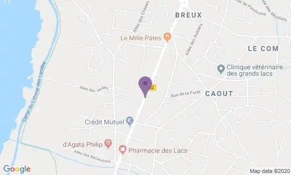 Localisation Crédit Mutuel Agence de Biscarrosse