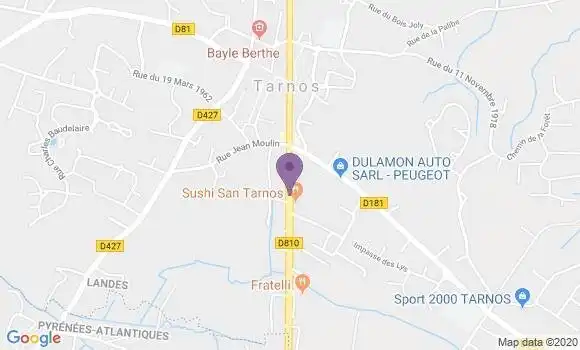Localisation Crédit Mutuel Agence de Tarnos Sud Landes
