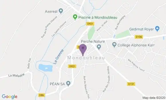 Localisation Crédit Mutuel Agence de Mondoubleau