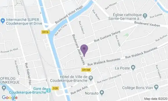 Localisation Société Générale Agence de Coudekerque Branche