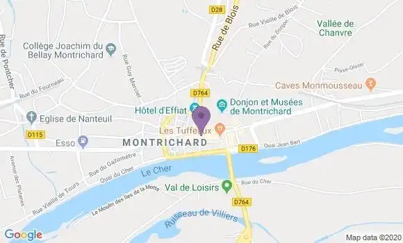 Localisation Crédit Mutuel Agence de Montrichard