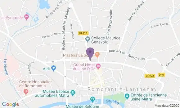 Localisation Crédit Mutuel Agence de Romorantin Lanthenay
