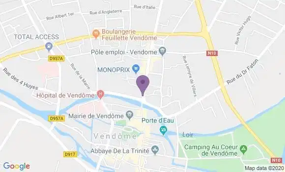 Localisation Crédit Mutuel Agence de Vendôme