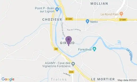 Localisation Crédit Mutuel Agence de Boën sur Lignon