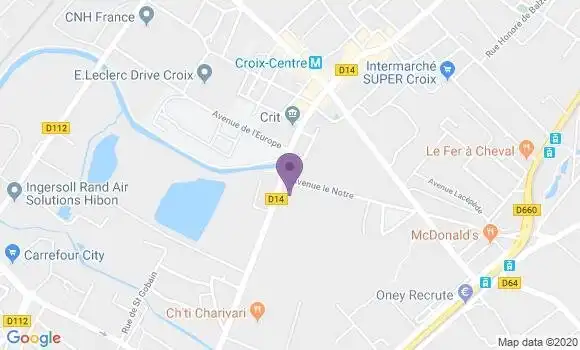 Localisation Société Générale Agence de Croix