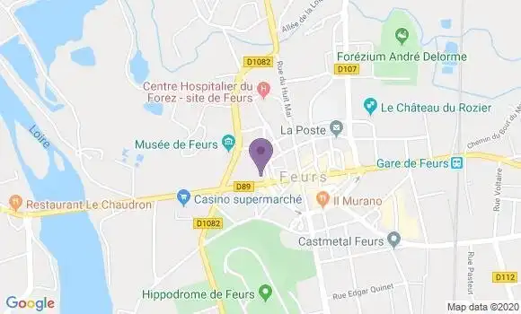 Localisation Crédit Mutuel Agence de Feurs