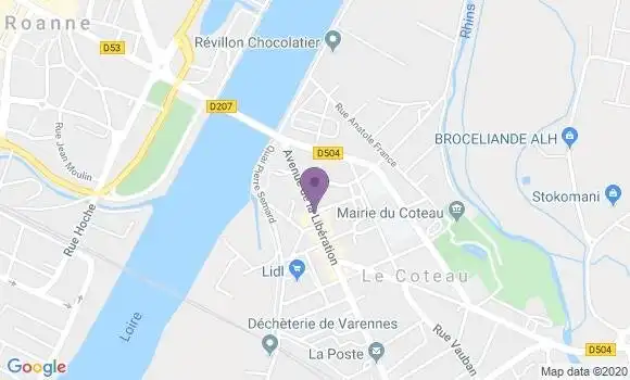 Localisation Crédit Mutuel Agence de Le Côteau