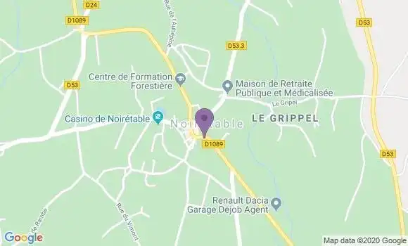 Localisation Crédit Mutuel Agence de Noirétable