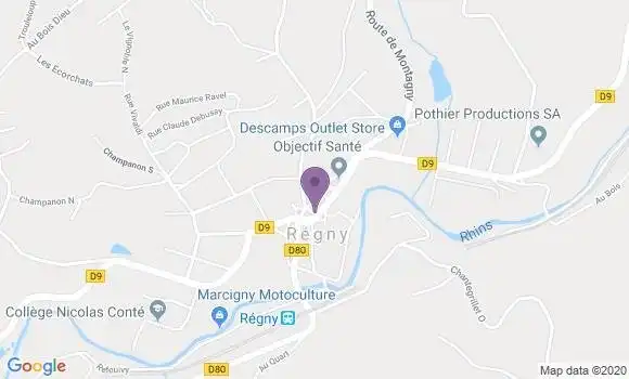 Localisation Crédit Mutuel Agence de Régny