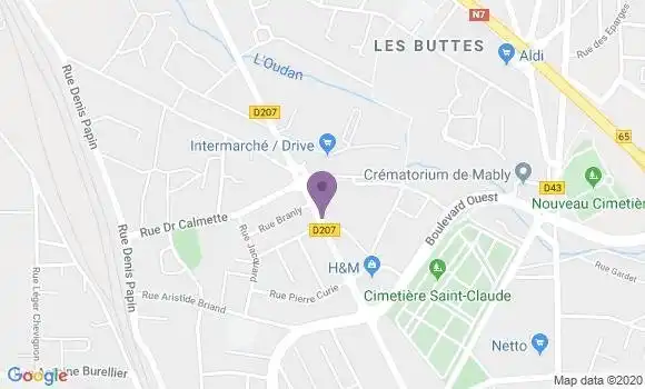 Localisation Crédit Mutuel Agence de Riorges