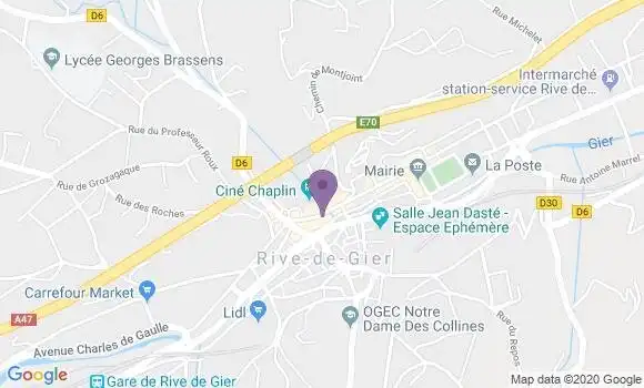 Localisation Crédit Mutuel Agence de Rive de Gier