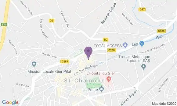 Localisation Crédit Mutuel Agence de Saint Chamond