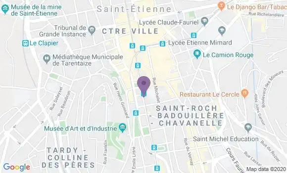Localisation Crédit Mutuel Agence de Saint Etienne