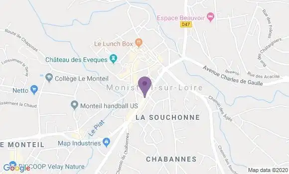 Localisation Crédit Mutuel Agence de Monistrol sur Loire