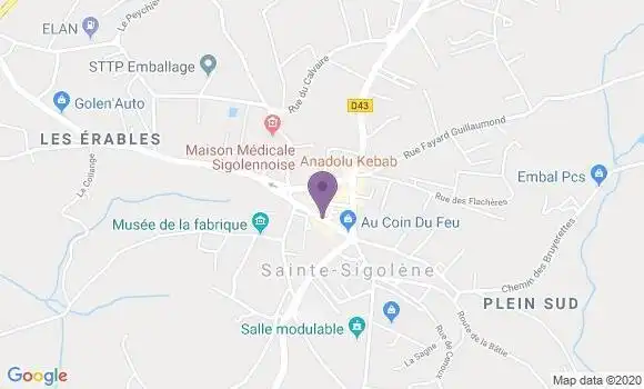 Localisation Crédit Mutuel Agence de Sainte Sigolène