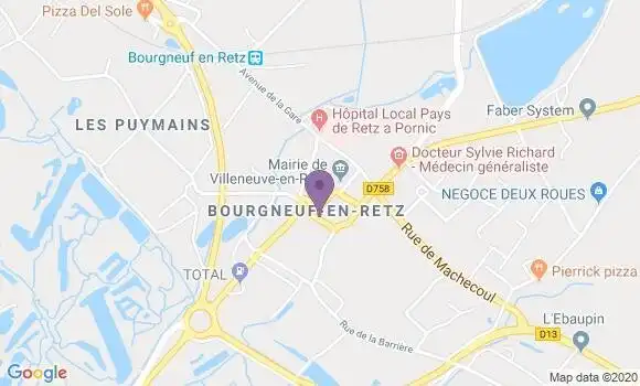 Localisation Crédit Mutuel Agence de Bourgneuf Saint Cyr