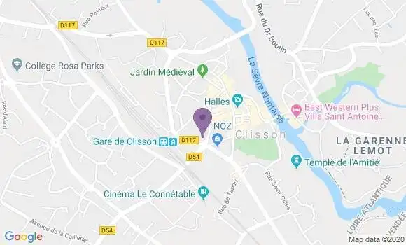 Localisation Crédit Mutuel Agence de Clisson Val de Sèvre