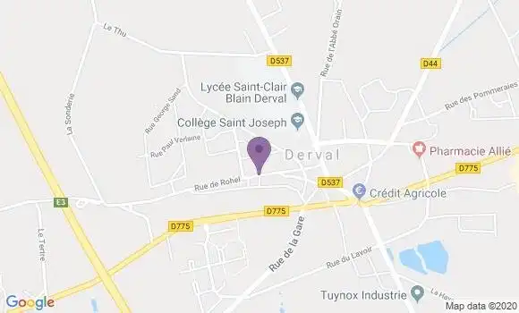 Localisation Crédit Mutuel Agence de Derval