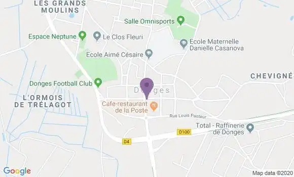 Localisation Crédit Mutuel Agence de Donges