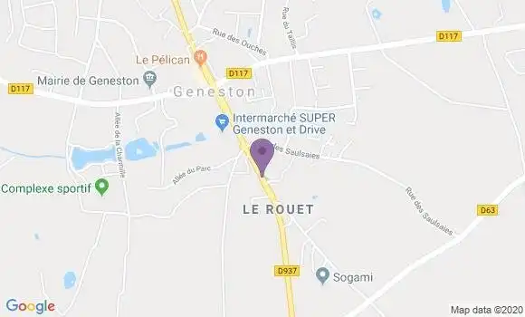 Localisation Crédit Mutuel Agence de Geneston