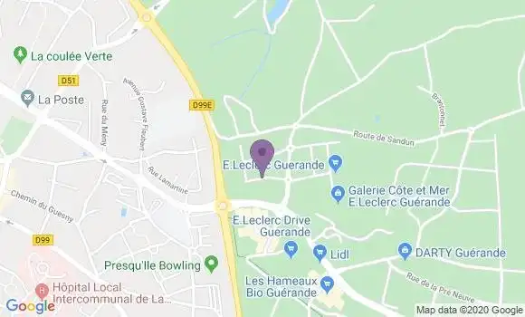 Localisation Crédit Mutuel Agence de Guérande