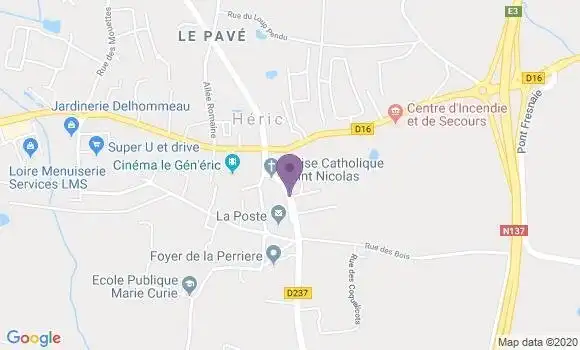 Localisation Crédit Mutuel Agence de Héric