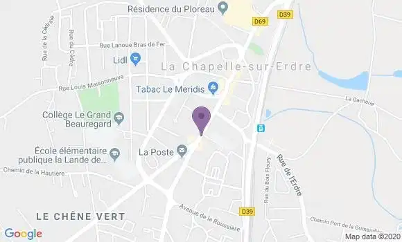 Localisation Crédit Mutuel Agence de La Chapelle sur Erdre