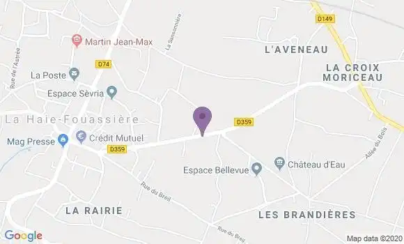 Localisation Crédit Mutuel Agence de La Haye Fouassière