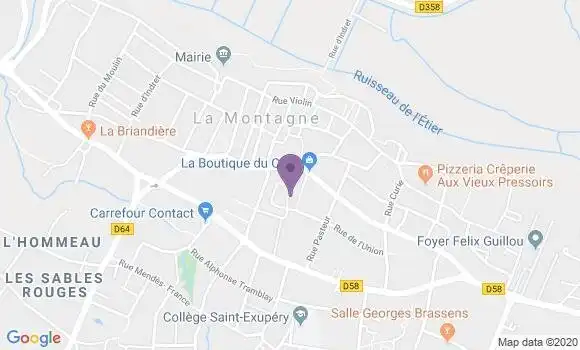 Localisation Crédit Mutuel Agence de La Montagne