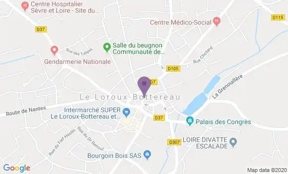 Localisation Crédit Mutuel Agence de Le Loroux Bottereau