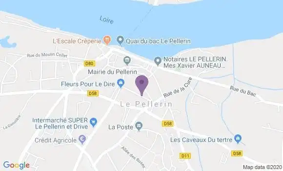 Localisation Crédit Mutuel Agence de Le Pellerin