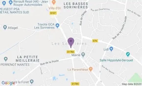 Localisation Crédit Mutuel Agence de Les Sorinières
