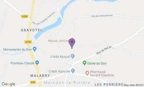 Localisation Crédit Mutuel Agence de Moisdon la Rivière